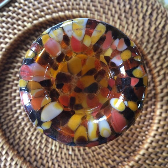 1-(VD) Vintage.Decor.70s. Speckled. Tortoise Shell.Blown Glass. - Picture 2 of 9